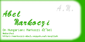 abel markoczi business card